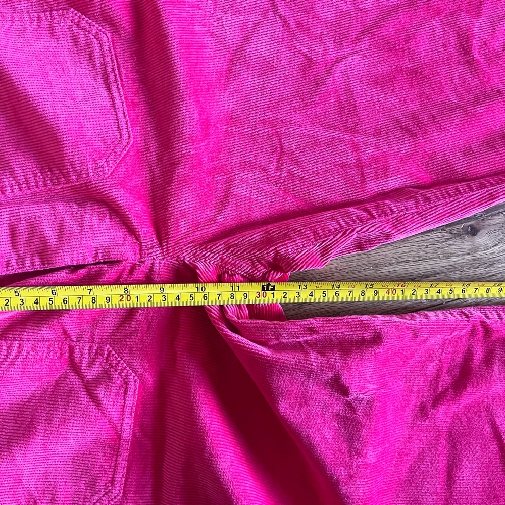 Anthropologie Maeve Colette Cropped Wide Leg Corduroy Hot Fuchsia Pink Pants 28 - Picture 13 of 13